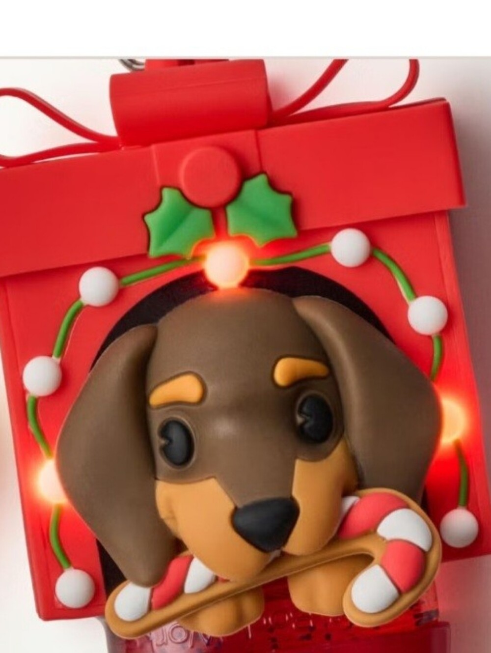 Bath And Body Works Holiday Dachshund Dog Hand Sanitizer Holder - Red